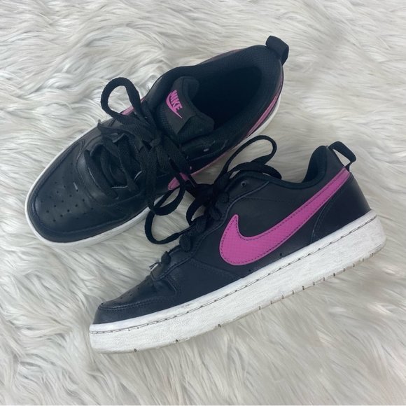 Nike Other - Nike Girls Youth Athletic Black Leather All Day Play Sneakers US 5